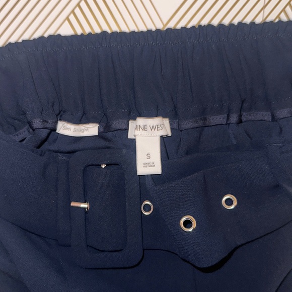 Nine West | Slim Straight | Navy Pants with Buckle | Size Small - Picture 4 of 4
